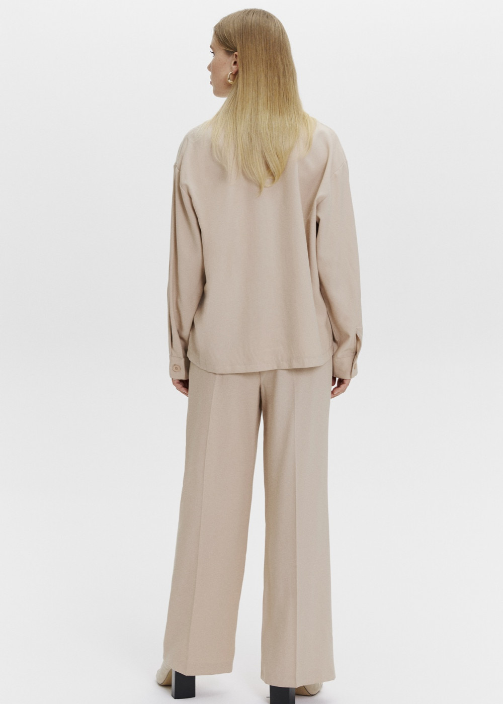 Pocket Detailed Oversized Shirt - Palazzo Pants Pocket Detailed Oversized Shirt - Palazzo Pants