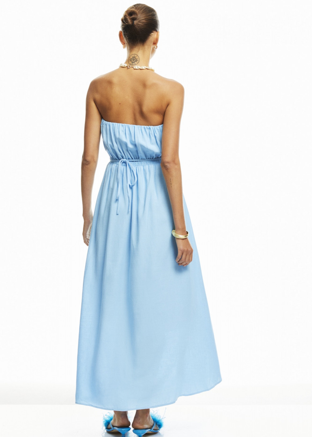 Strapless Midi Lenght Linen Dress Strapless Midi Lenght Linen Dress