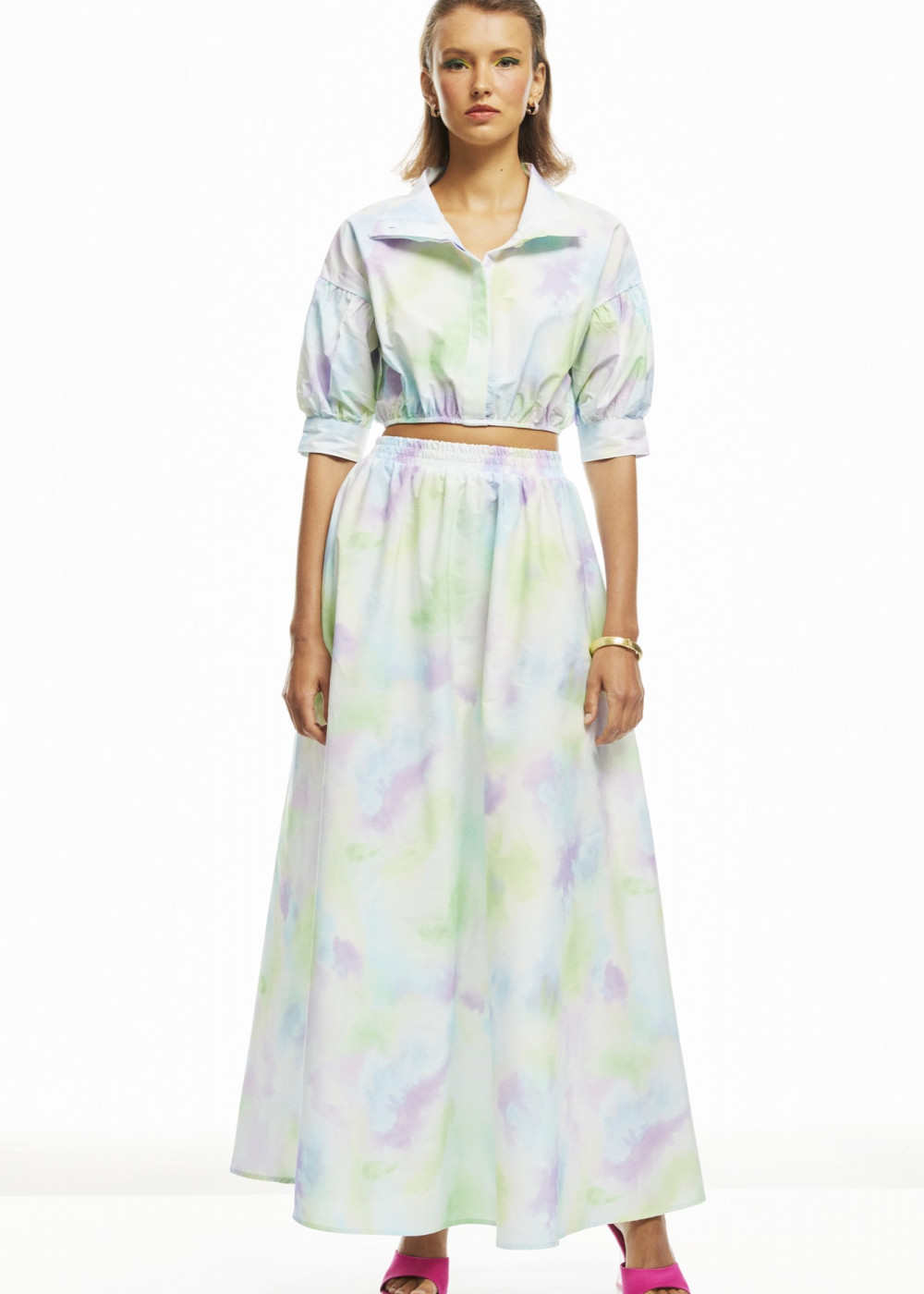 Crop Shirt-Skirt Set Crop Shirt-Skirt Set