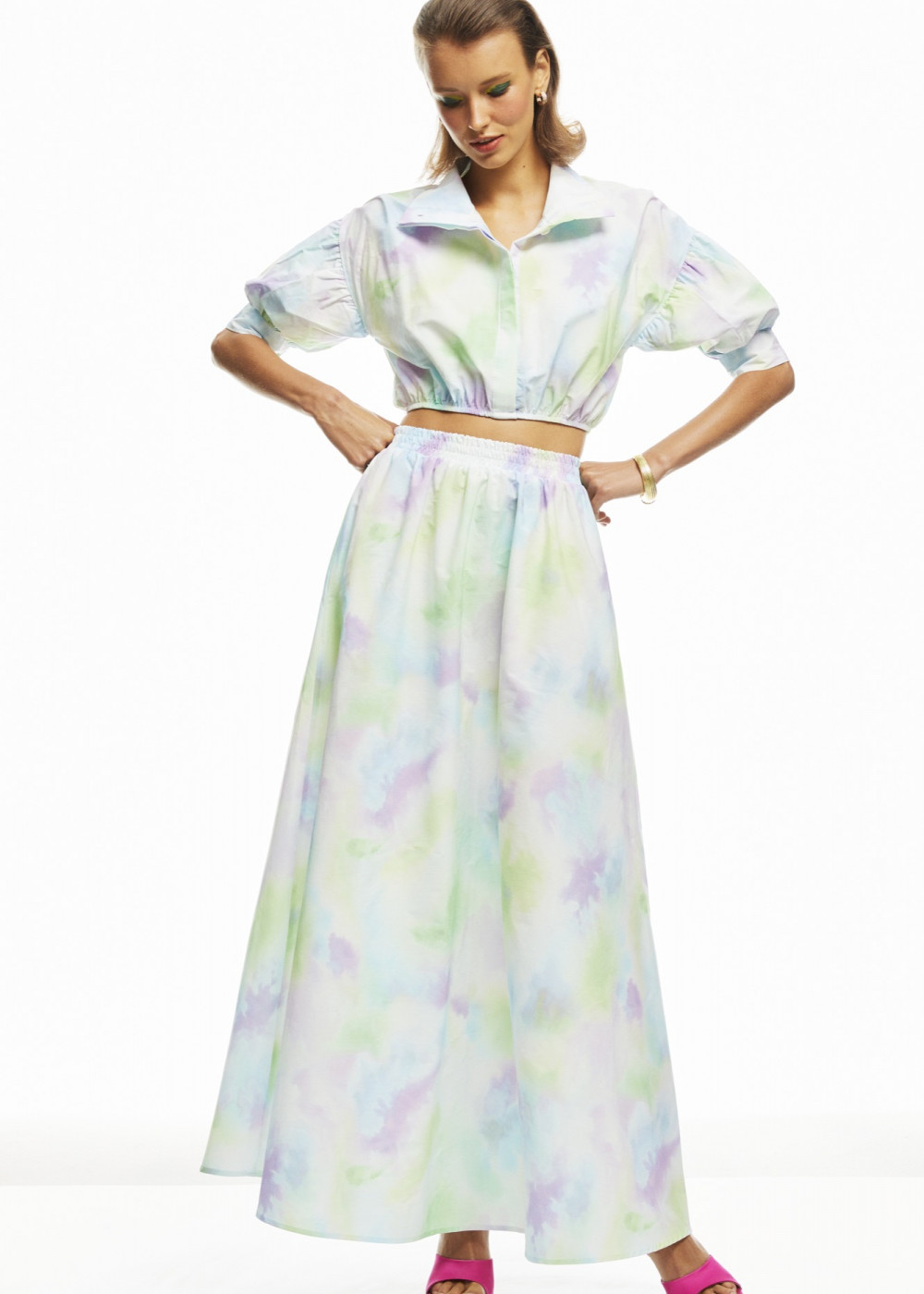 Crop Shirt-Skirt Set Crop Shirt-Skirt Set