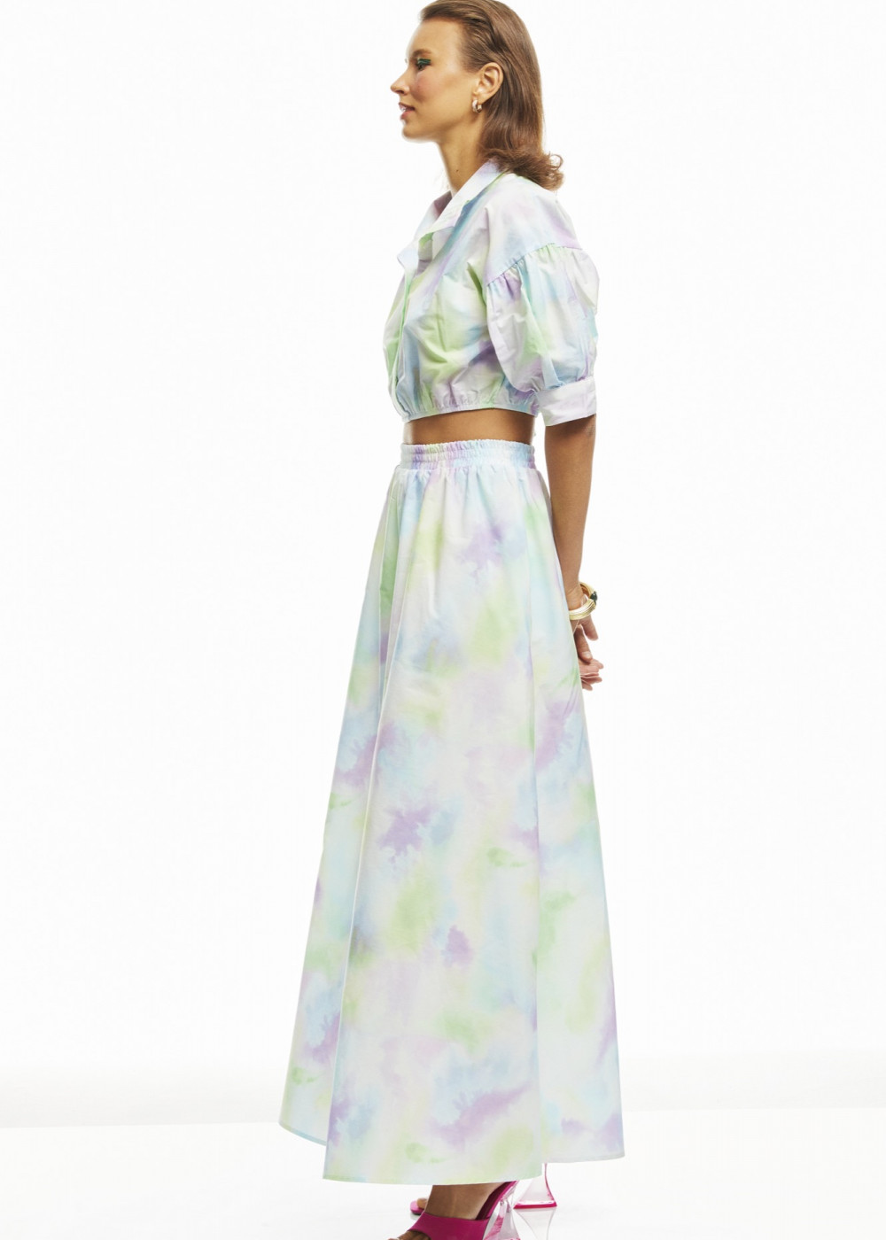 Crop Shirt-Skirt Set Crop Shirt-Skirt Set