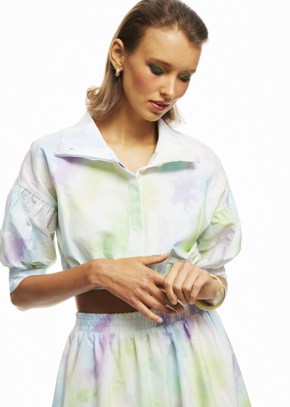 Crop Shirt-Skirt Set Crop Shirt-Skirt Set