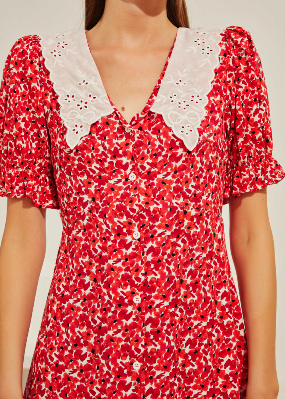Collar Detailed Vintage Dress Collar Detailed Vintage Dress