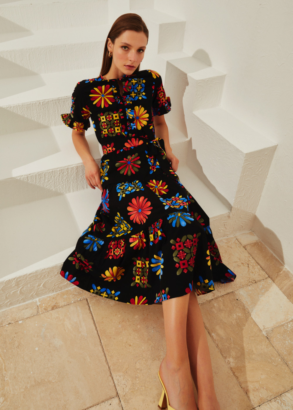 Ethnic Pattern Midi Dress Ethnic Pattern Midi Dress