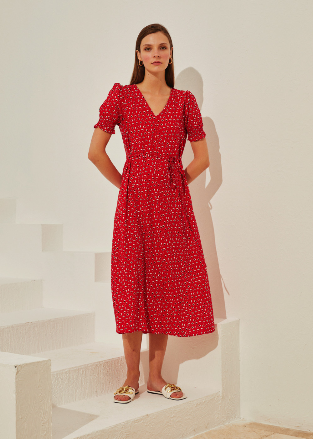 Patterned Midi Dress Patterned Midi Dress