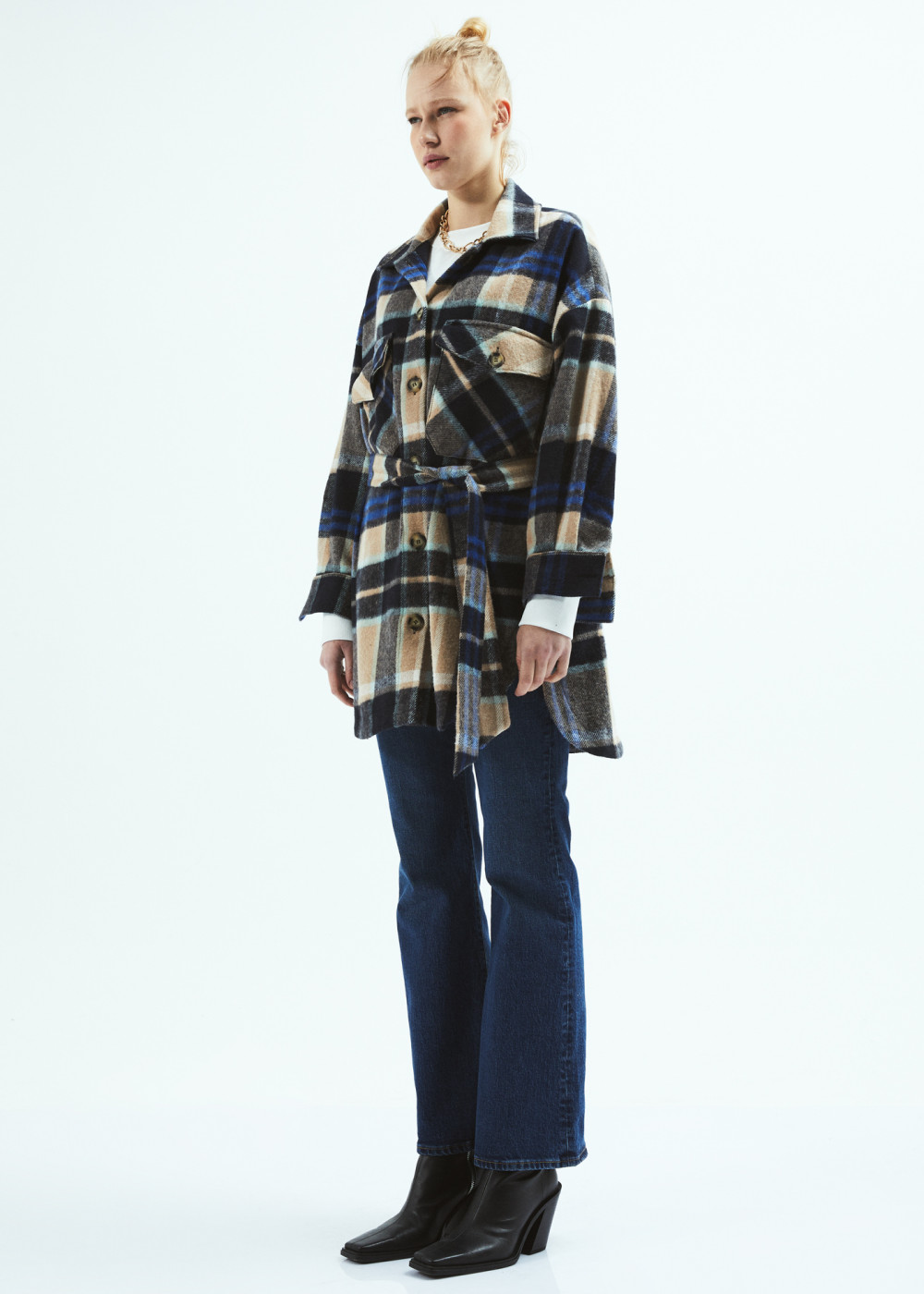Belted Oversize Plaid Jacket Belted Oversize Plaid Jacket
