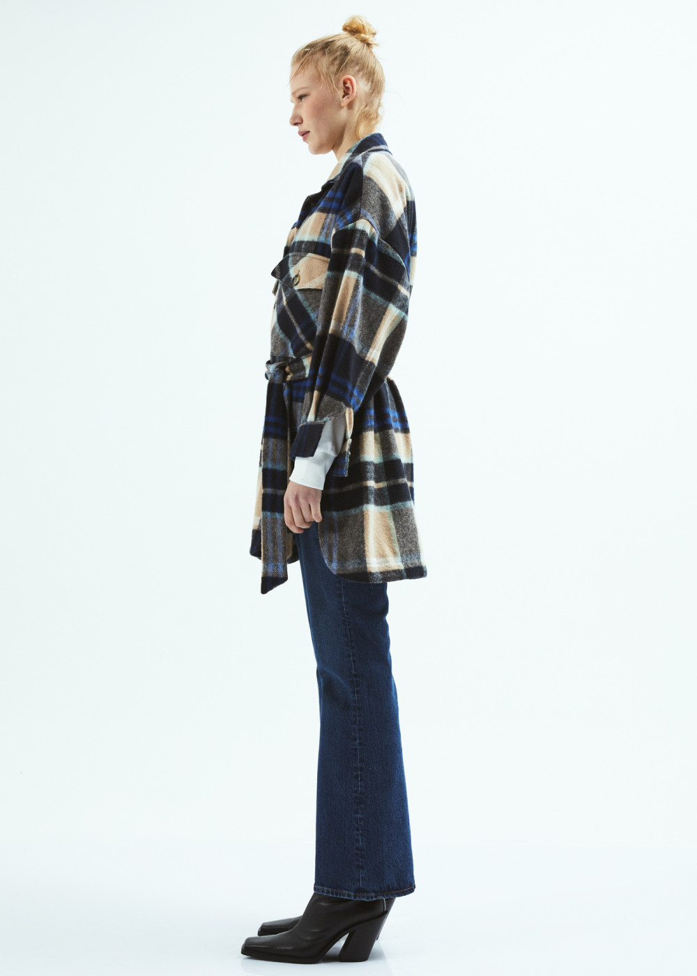Belted Oversize Plaid Jacket Belted Oversize Plaid Jacket