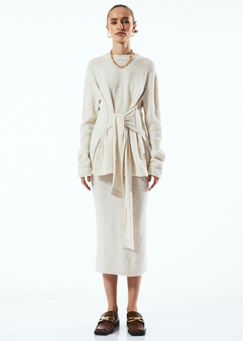 Belted Knitwear Suit Belted Knitwear Suit