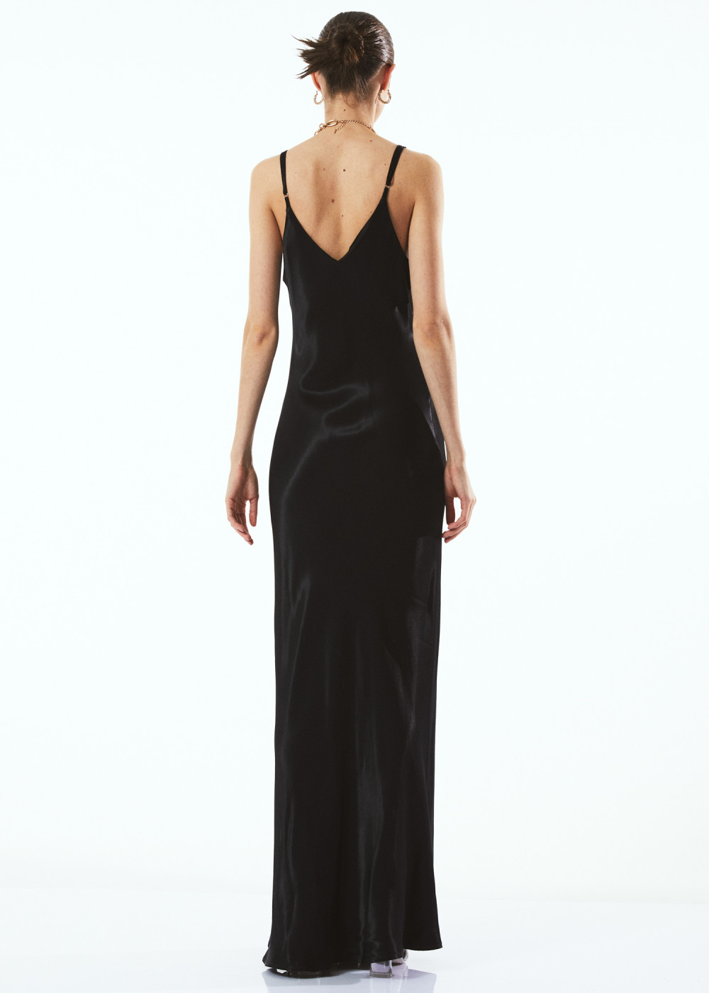 Front Shirred Satin Dress Front Shirred Satin Dress