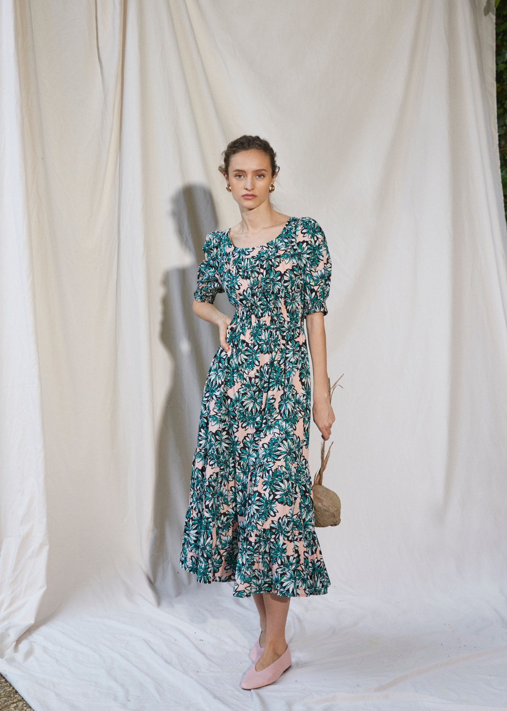 Patterned Poplin Dress