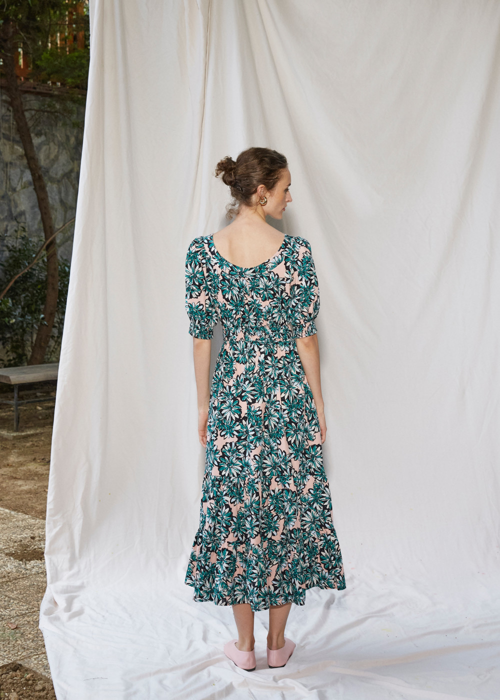 Patterned Poplin Dress
