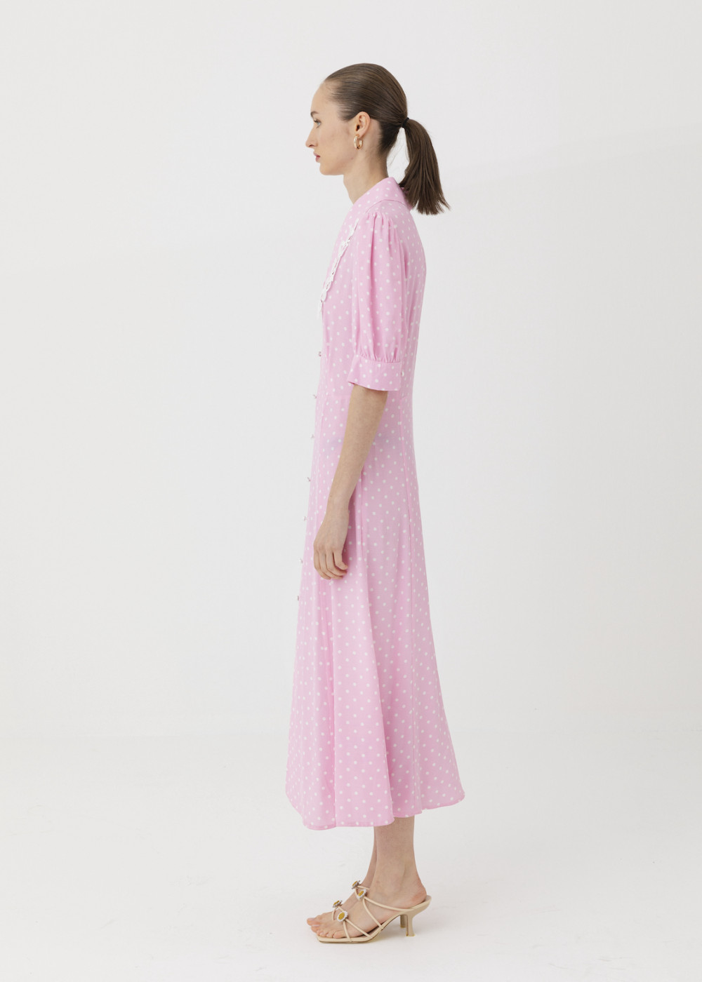 Lace Collar Polka Dot Dress Lace Collar Polka Dot Dress