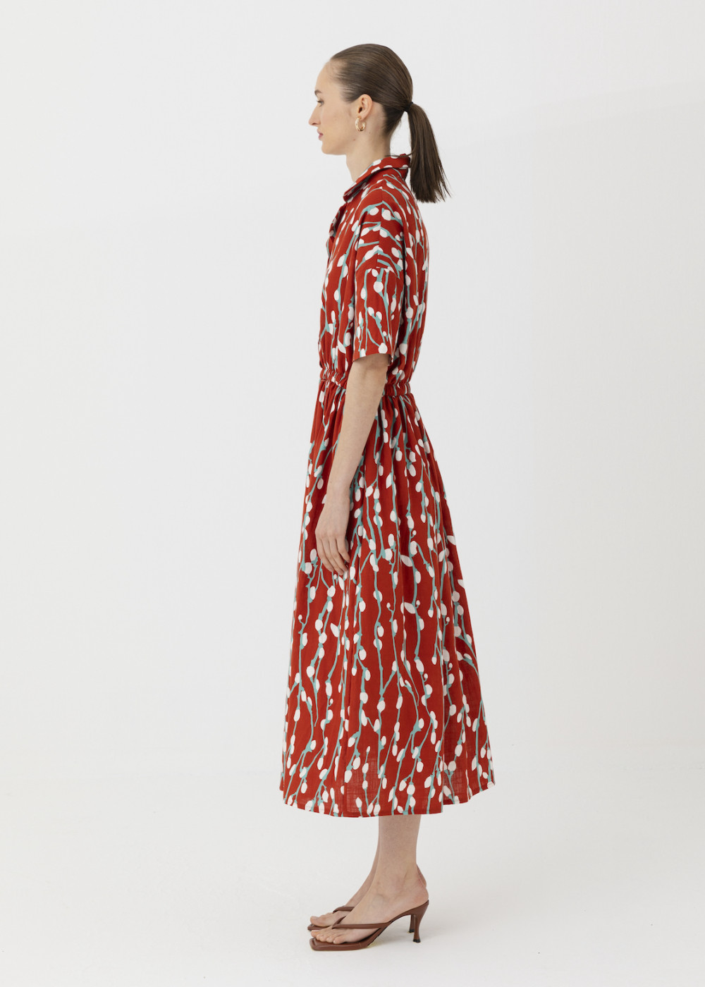 Floral Pattern Linen Dress Floral Pattern Linen Dress