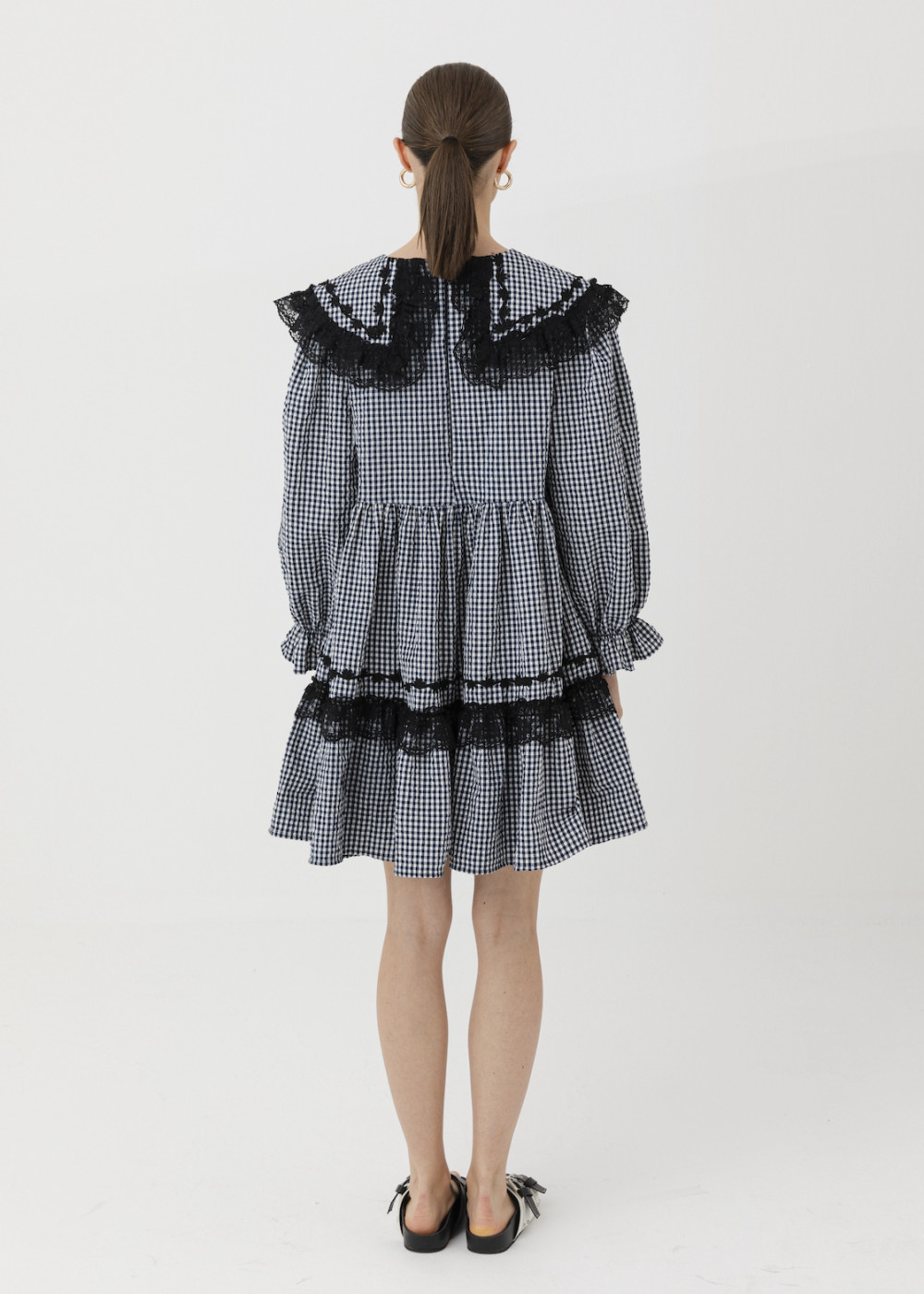 Lace Detail Collar Mini Dress Lace Detail Collar Mini Dress