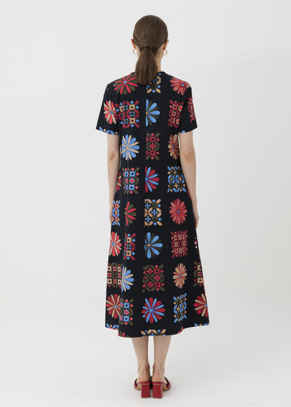 Ethnic Pattern Midi Dress