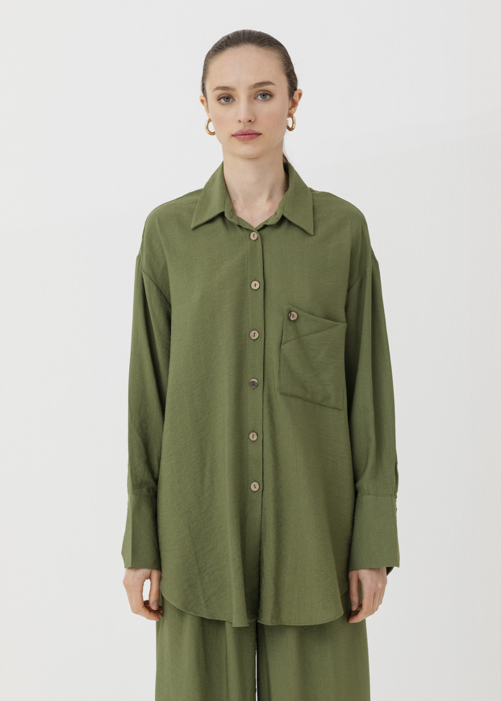 Pocket Detailed Shirt and Palazzo Trousers Pocket Detailed Shirt and Palazzo Trousers