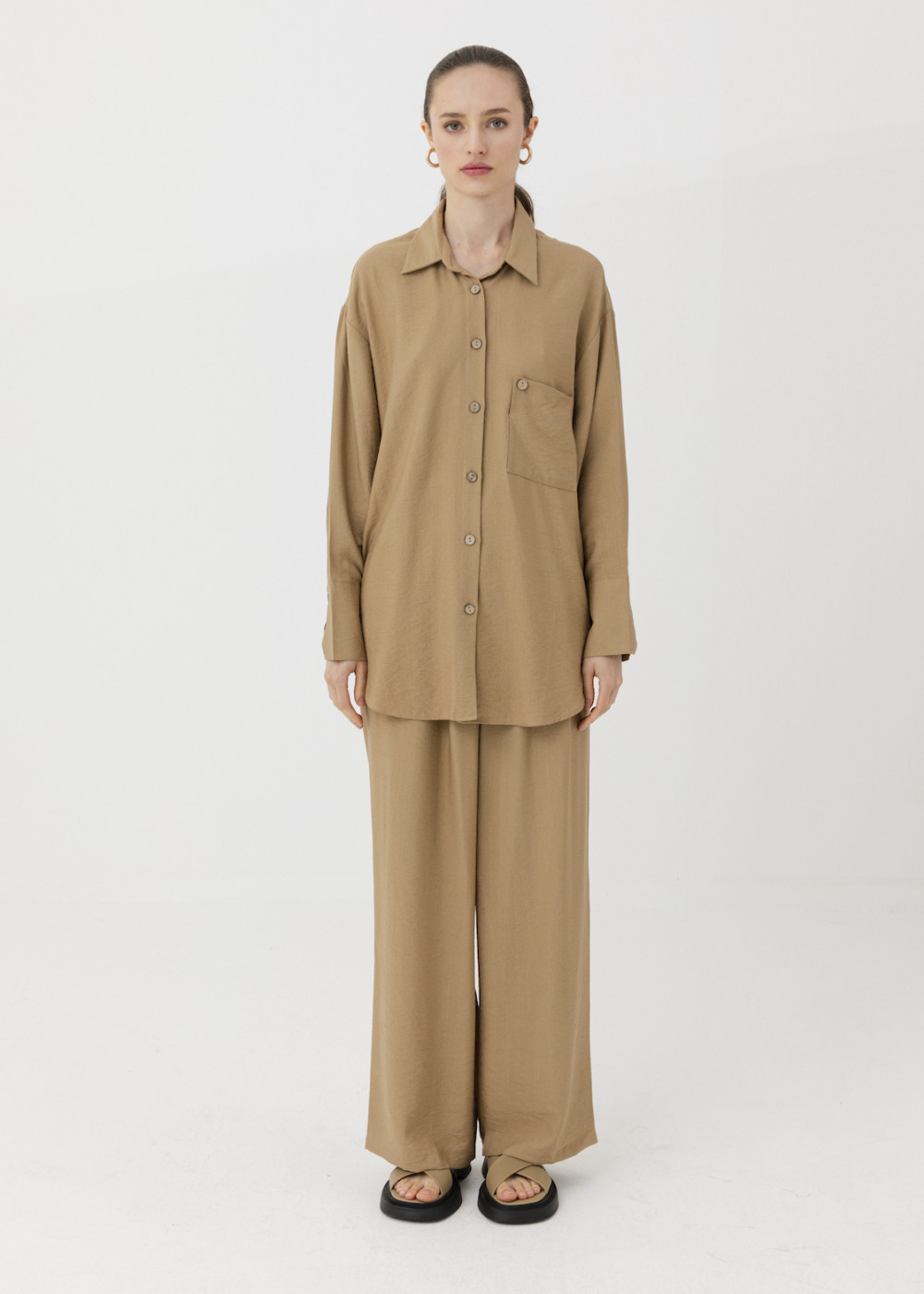 Pocket Detailed Shirt and Palazzo Trousers Pocket Detailed Shirt and Palazzo Trousers