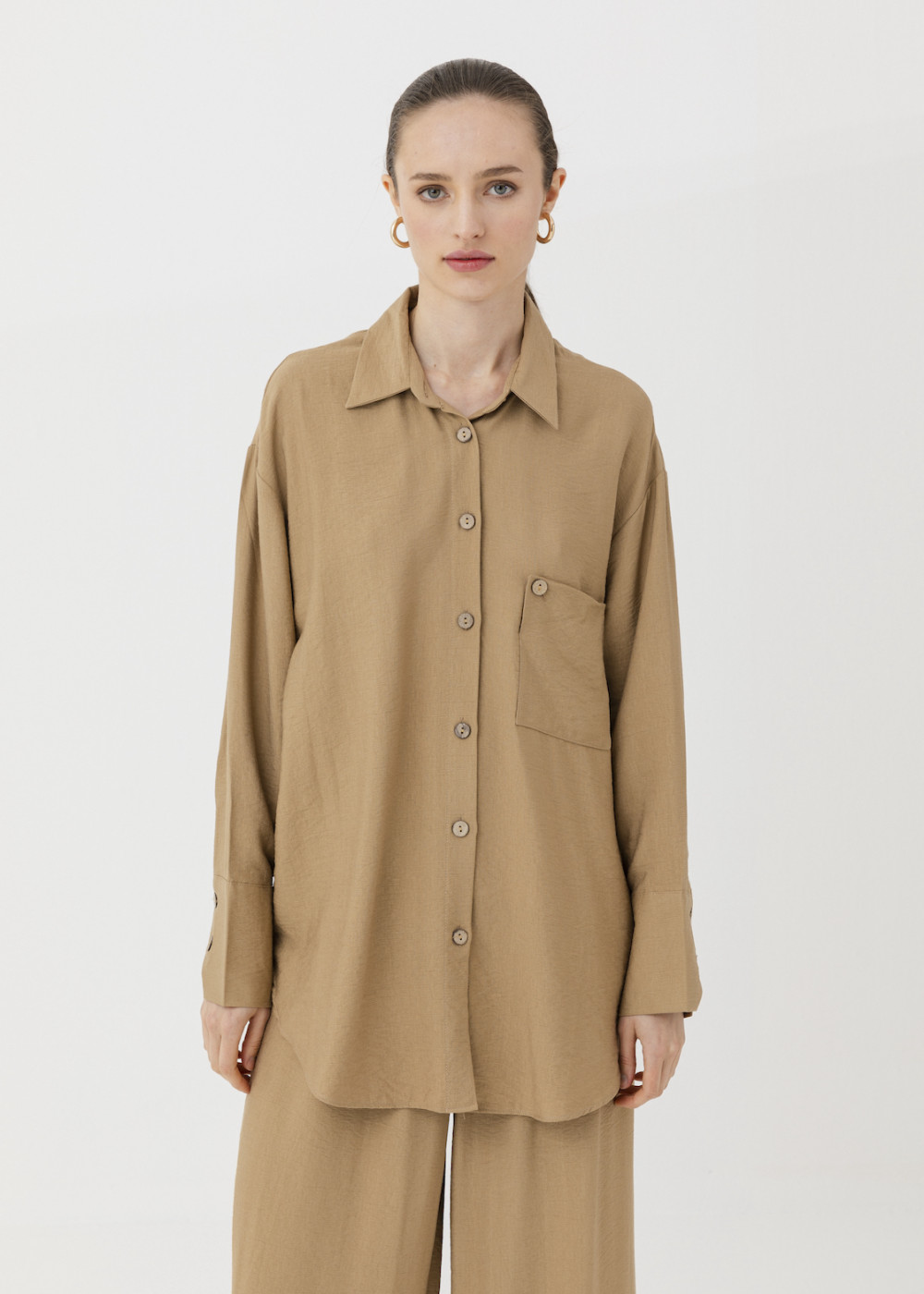 Pocket Detailed Shirt and Palazzo Trousers Pocket Detailed Shirt and Palazzo Trousers