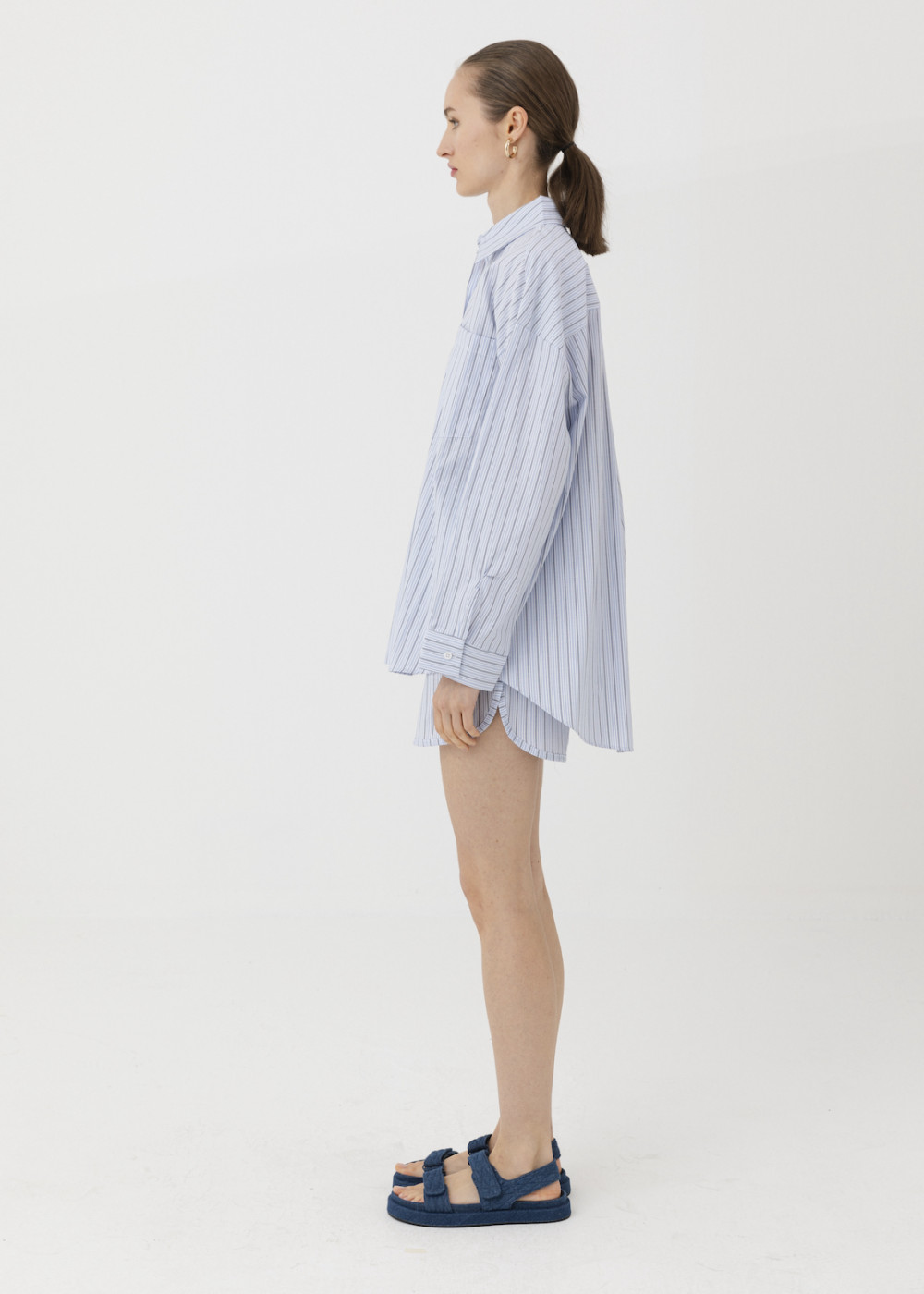Pajamas Set With Striped Shorts Pajamas Set With Striped Shorts