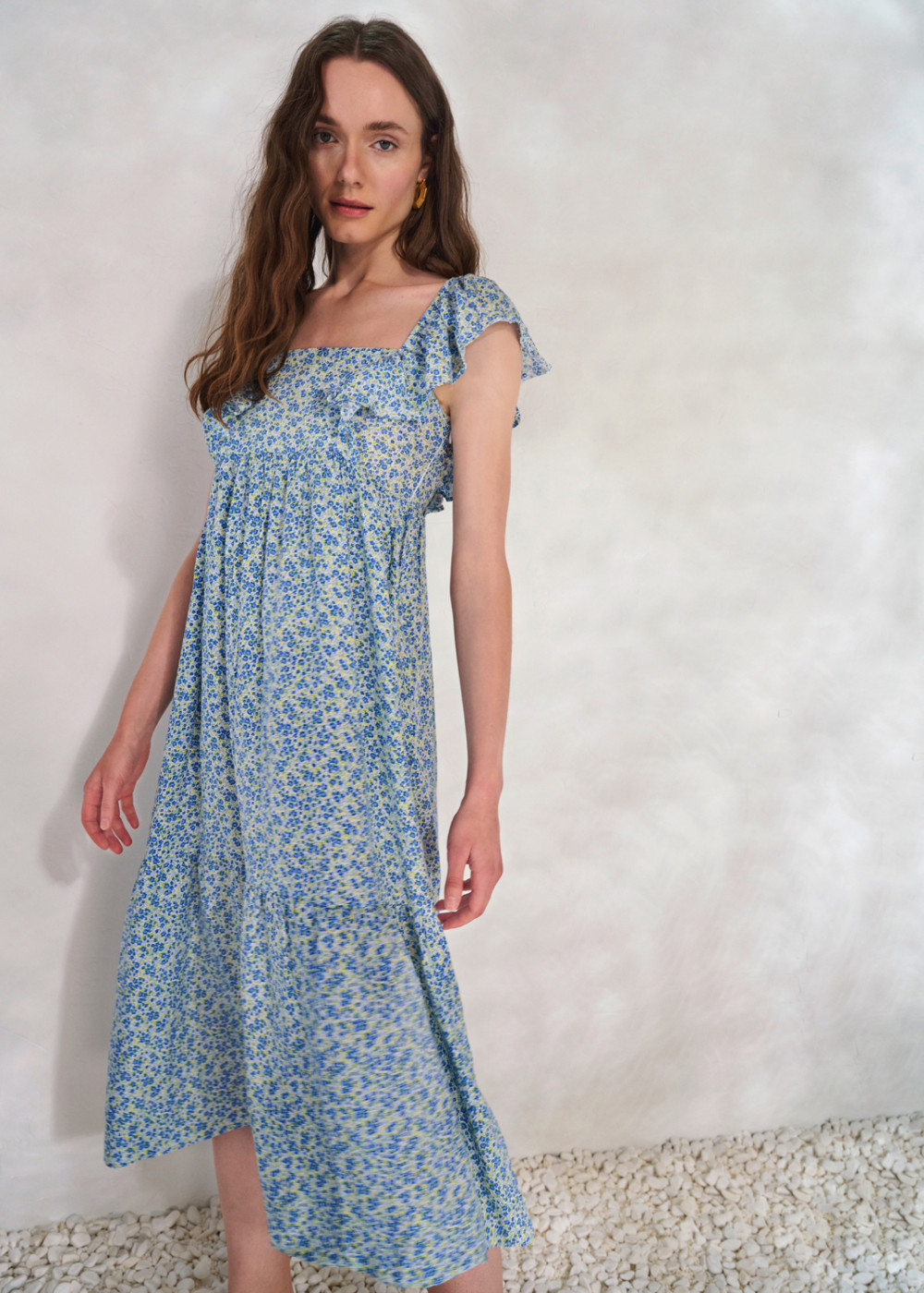 Floral Patterned Midi Dress Floral Patterned Midi Dress