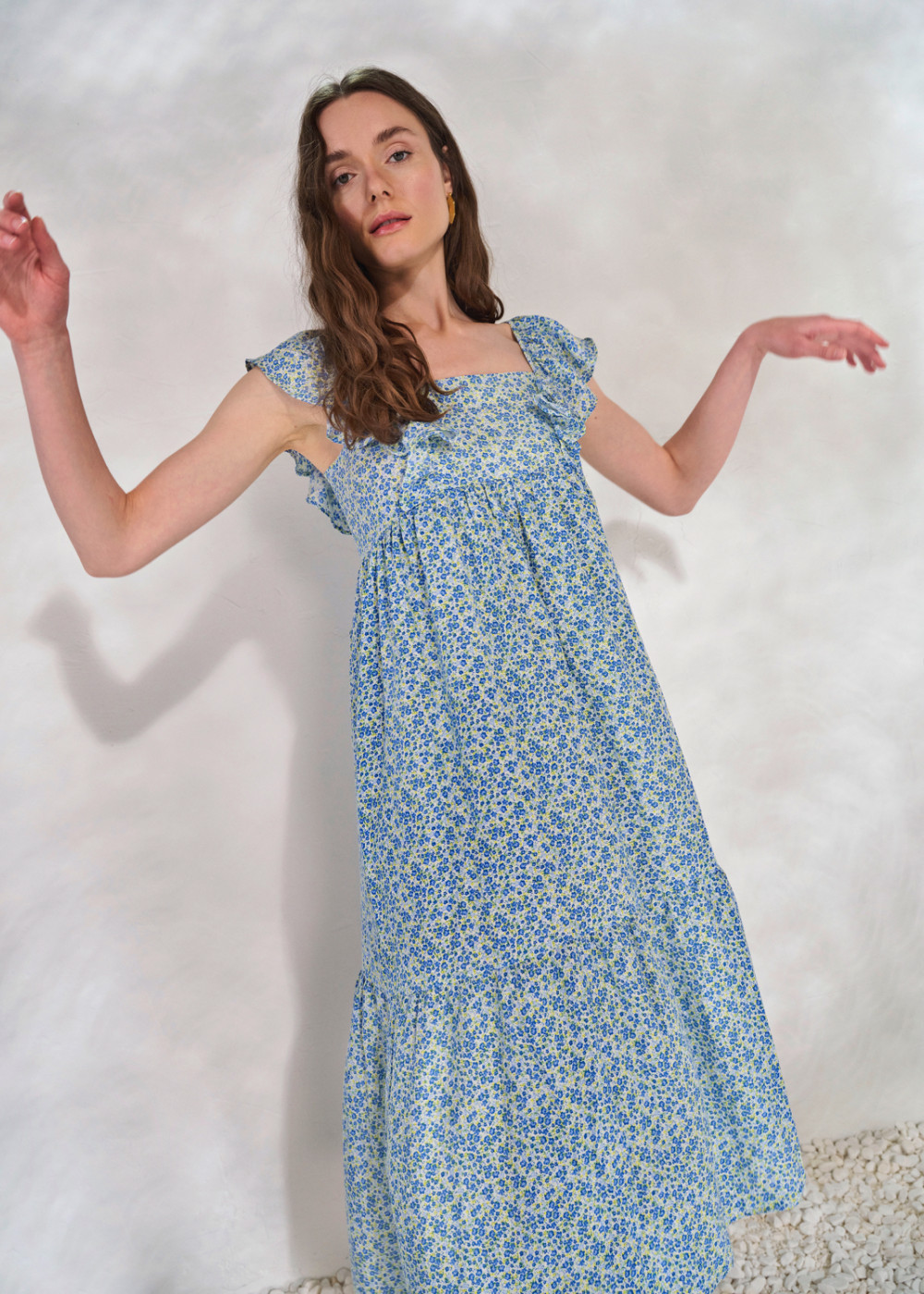 Floral Patterned Midi Dress Floral Patterned Midi Dress