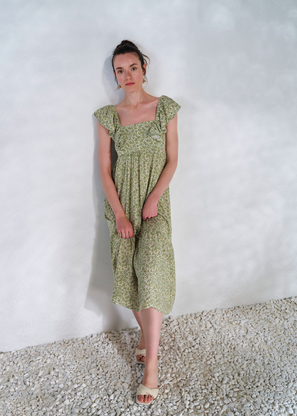 Floral Patterned Midi Dress Floral Patterned Midi Dress