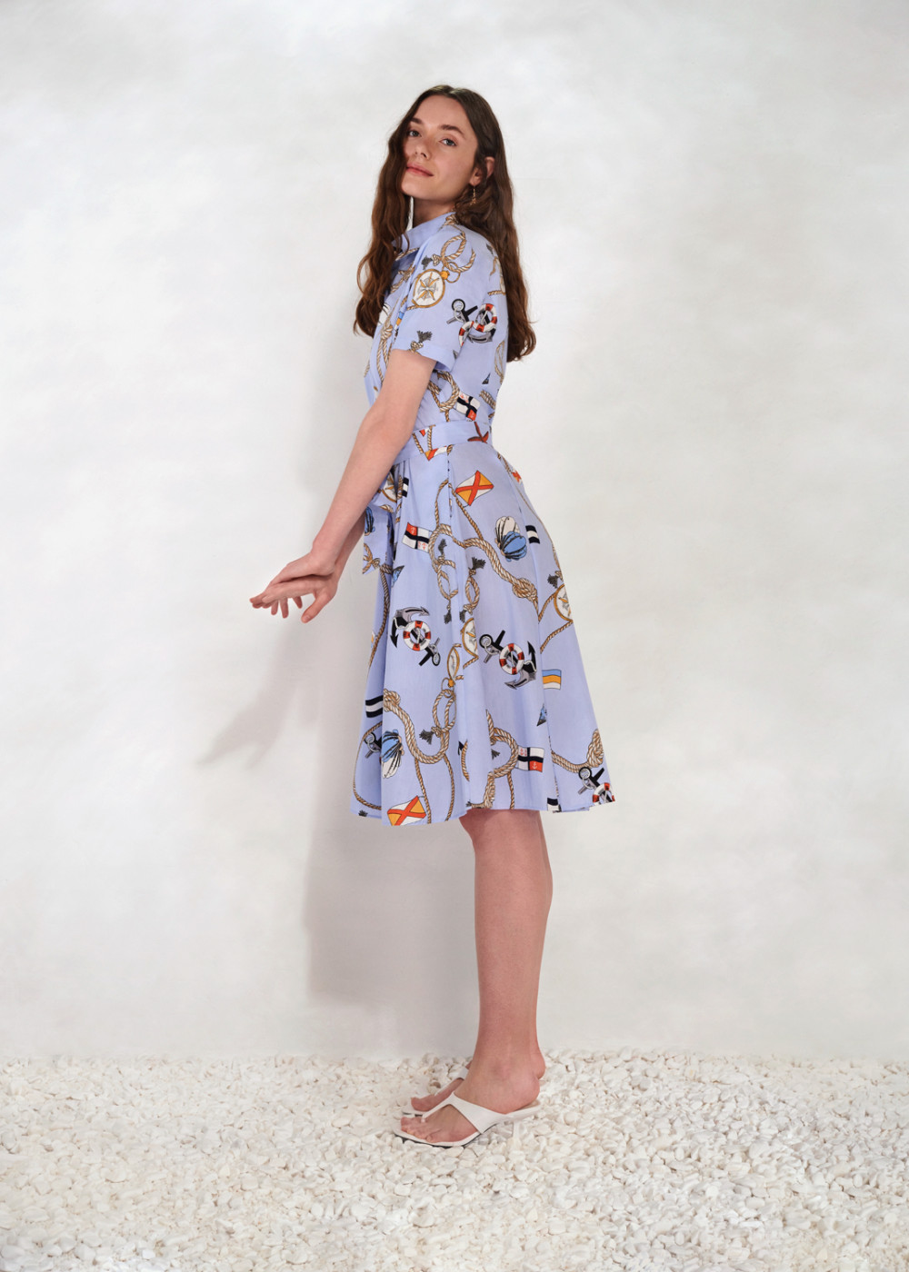Sailor Print Shirt Dress Sailor Print Shirt Dress