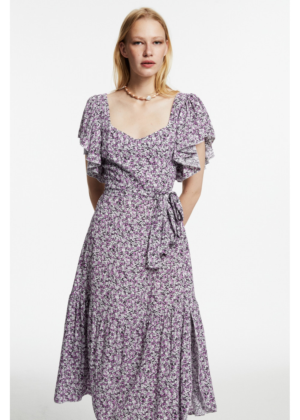 Volan Sleeve Detailed Dress