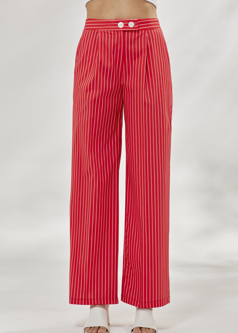 Striped Poplin Trousers