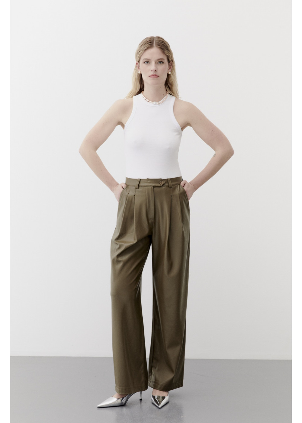 Loose Cut Leather Trousers