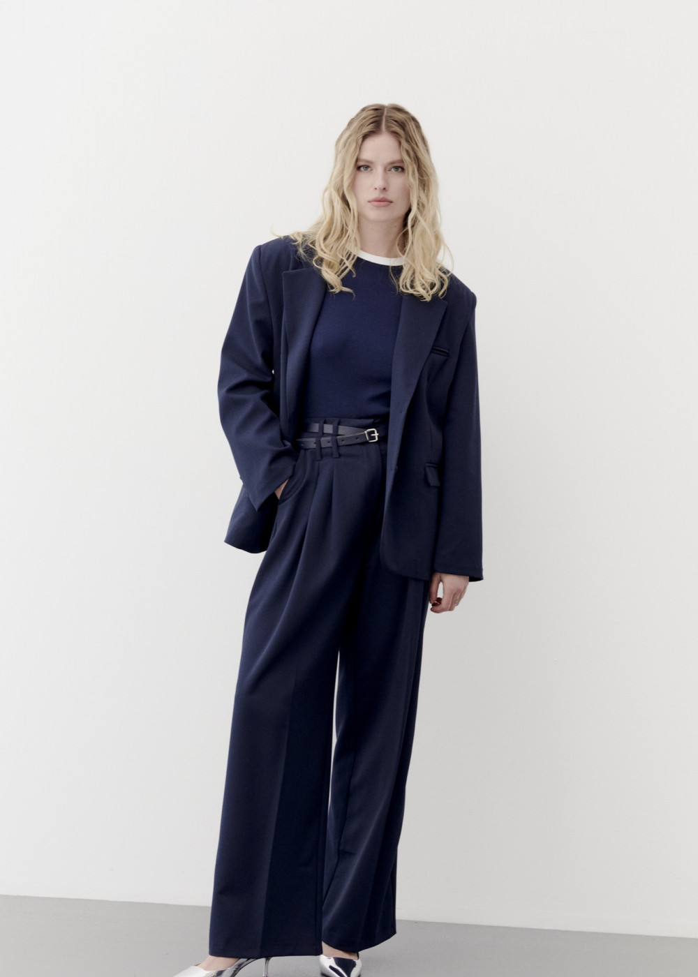 Oversized Blazer Jacket - Belt Detailed Pants Oversized Blazer Jacket - Belt Detailed Pants