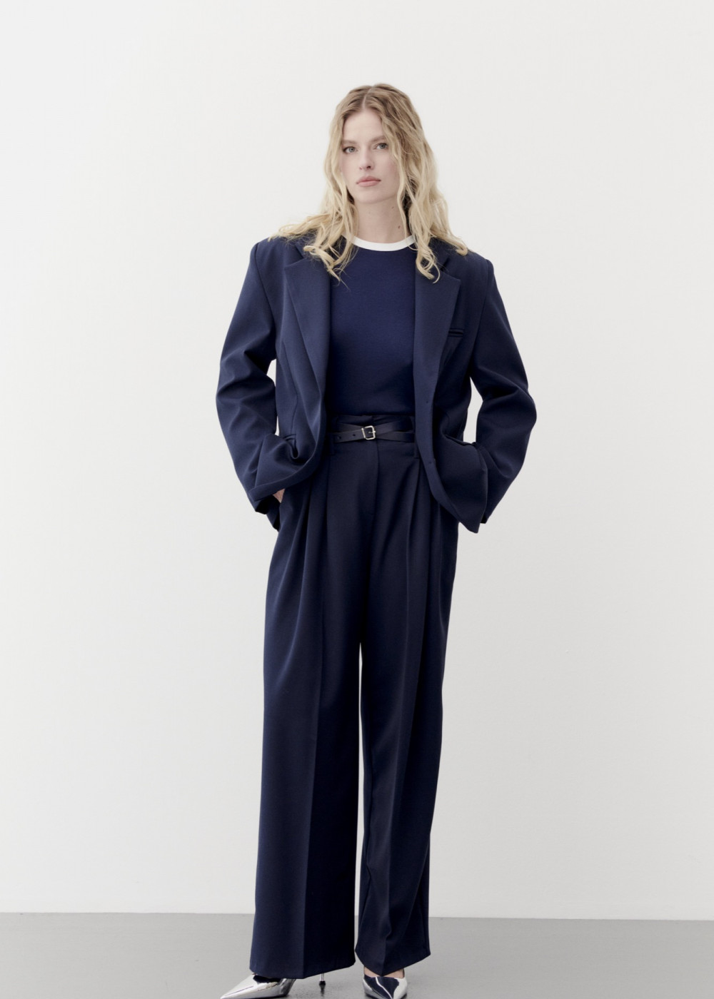 Oversized Blazer Jacket - Belt Detailed Pants Oversized Blazer Jacket - Belt Detailed Pants