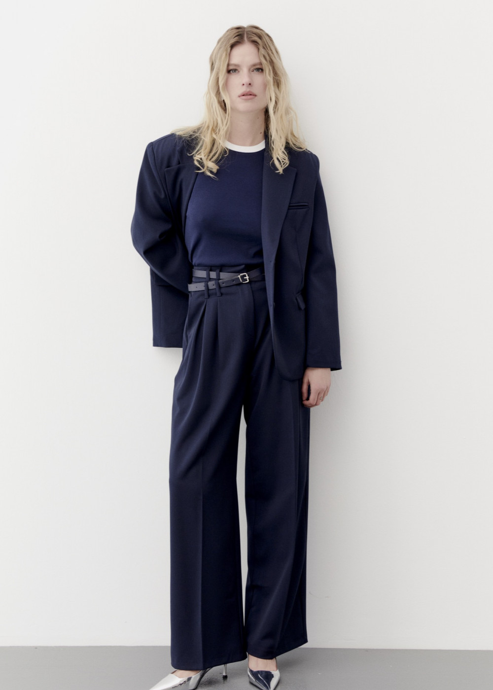 Oversized Blazer Jacket - Belt Detailed Pants Oversized Blazer Jacket - Belt Detailed Pants