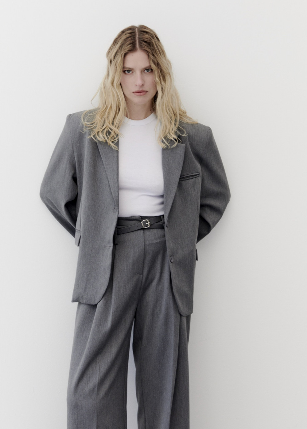 Oversized Blazer Jacket - Belt Detailed Pants Oversized Blazer Jacket - Belt Detailed Pants