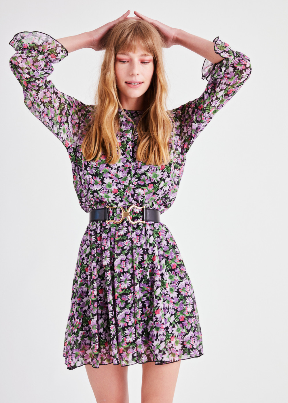 Flower-Patterned Mini Dress Flower-Patterned Mini Dress