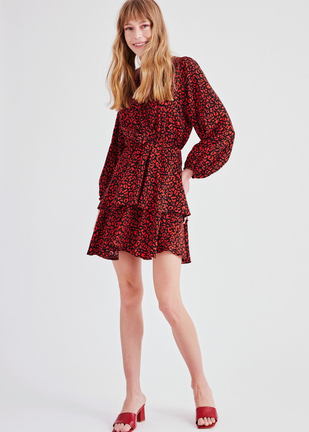 Draped Floral Dress