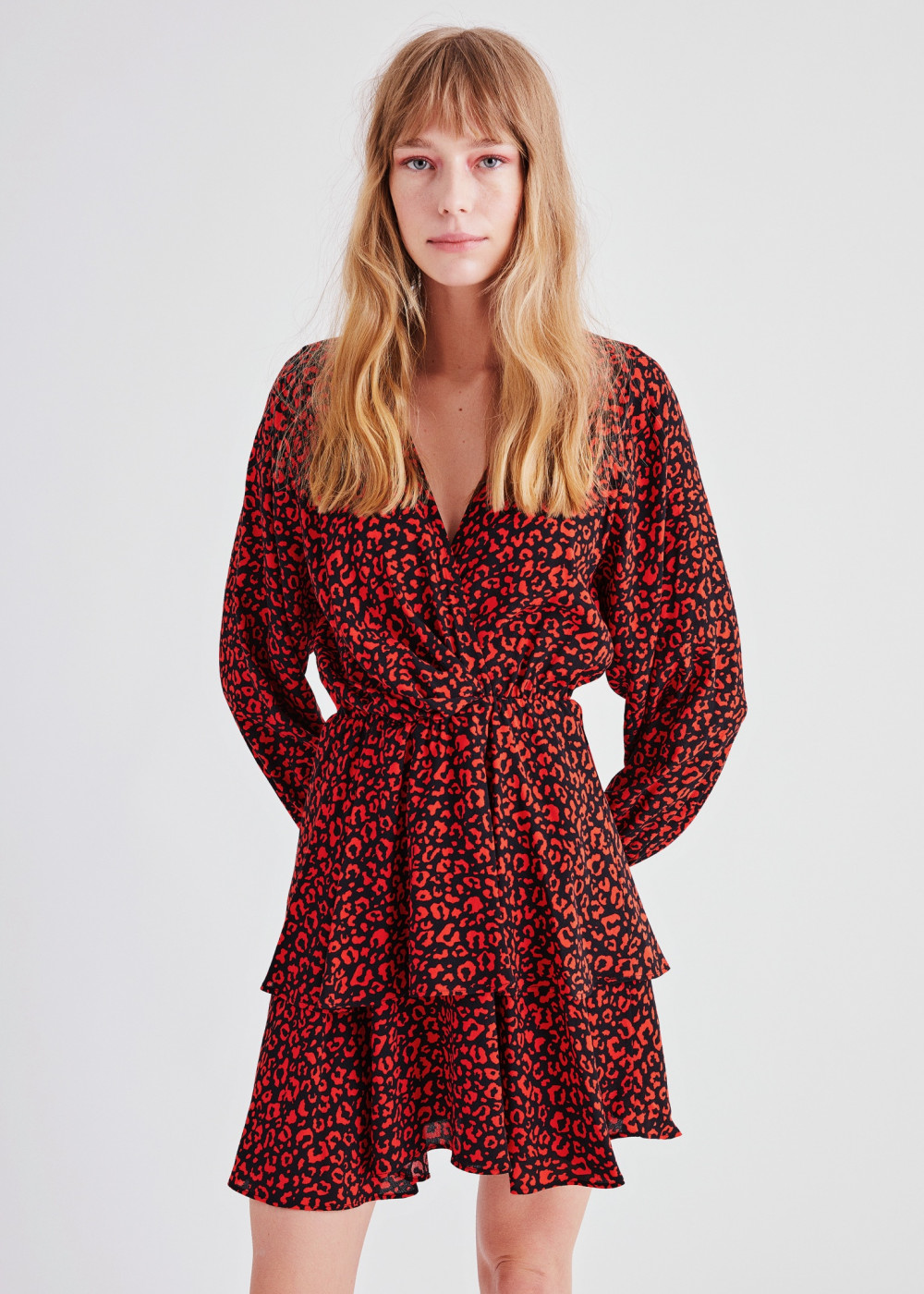 Draped Floral Dress