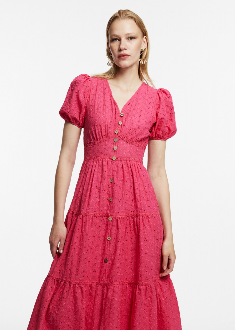 Stripe Lace Detailed Scalloped Dress Stripe Lace Detailed Scalloped Dress