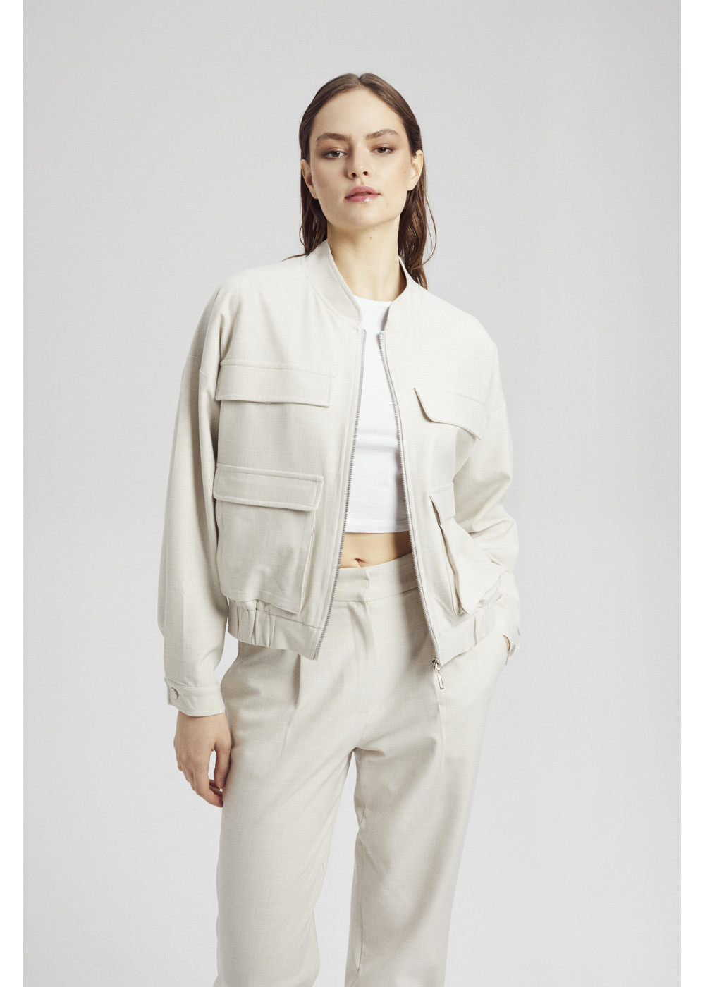 Cepli Bomber Ceket - Manşetli Paça Pantolon