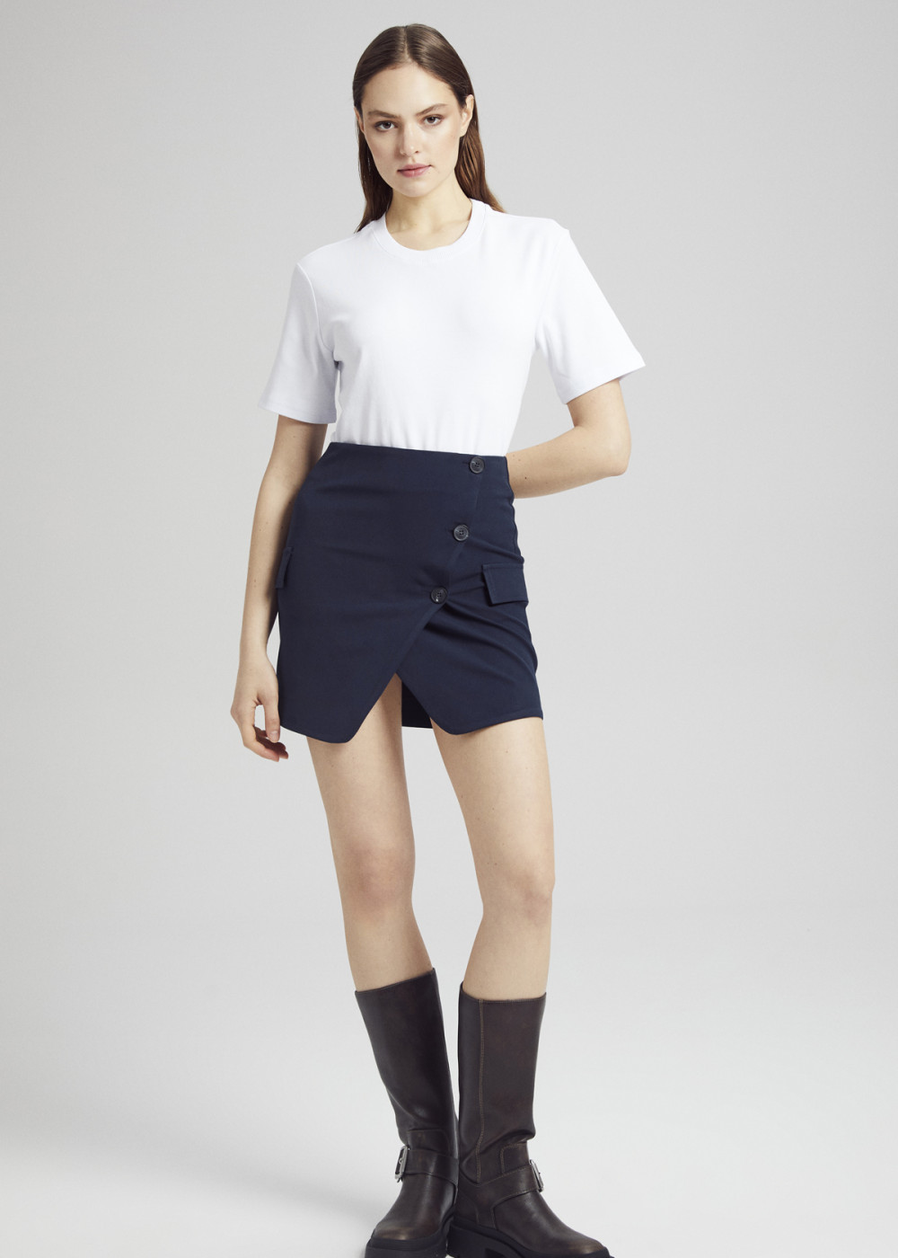 Asymmetric Detail Mini Skirt