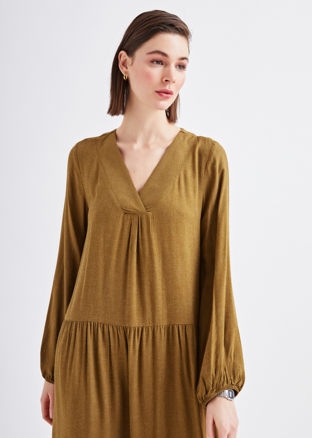 V-Neck Wool Dress V-Neck Wool Dress