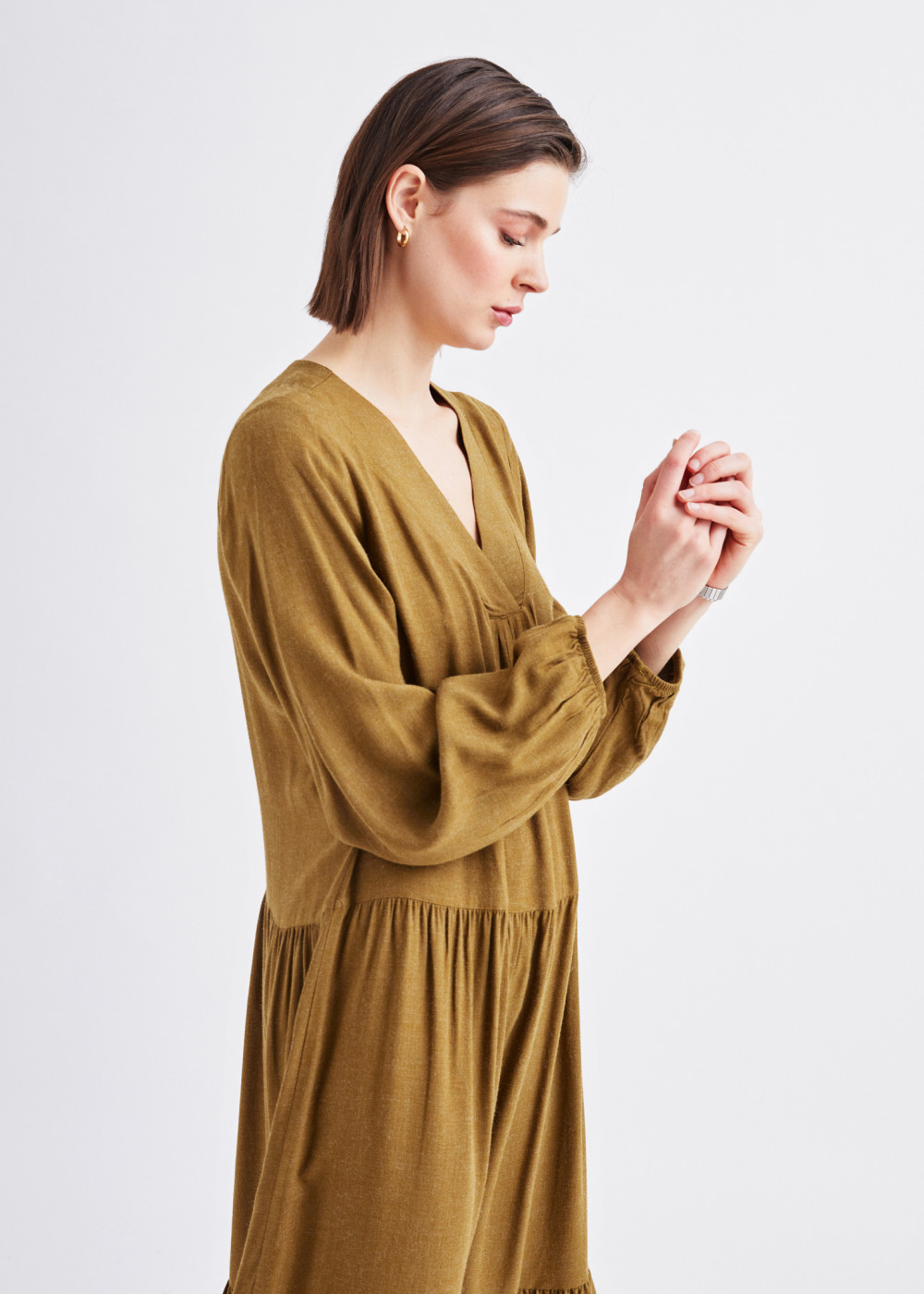 V-Neck Wool Dress V-Neck Wool Dress
