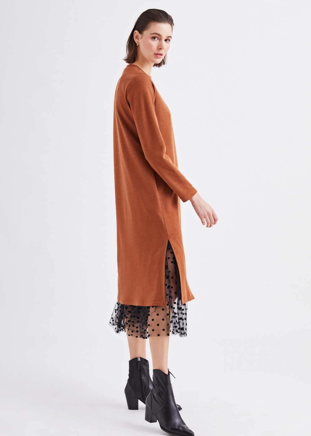 Tobacco Detailed Dress Tobacco Detailed Dress