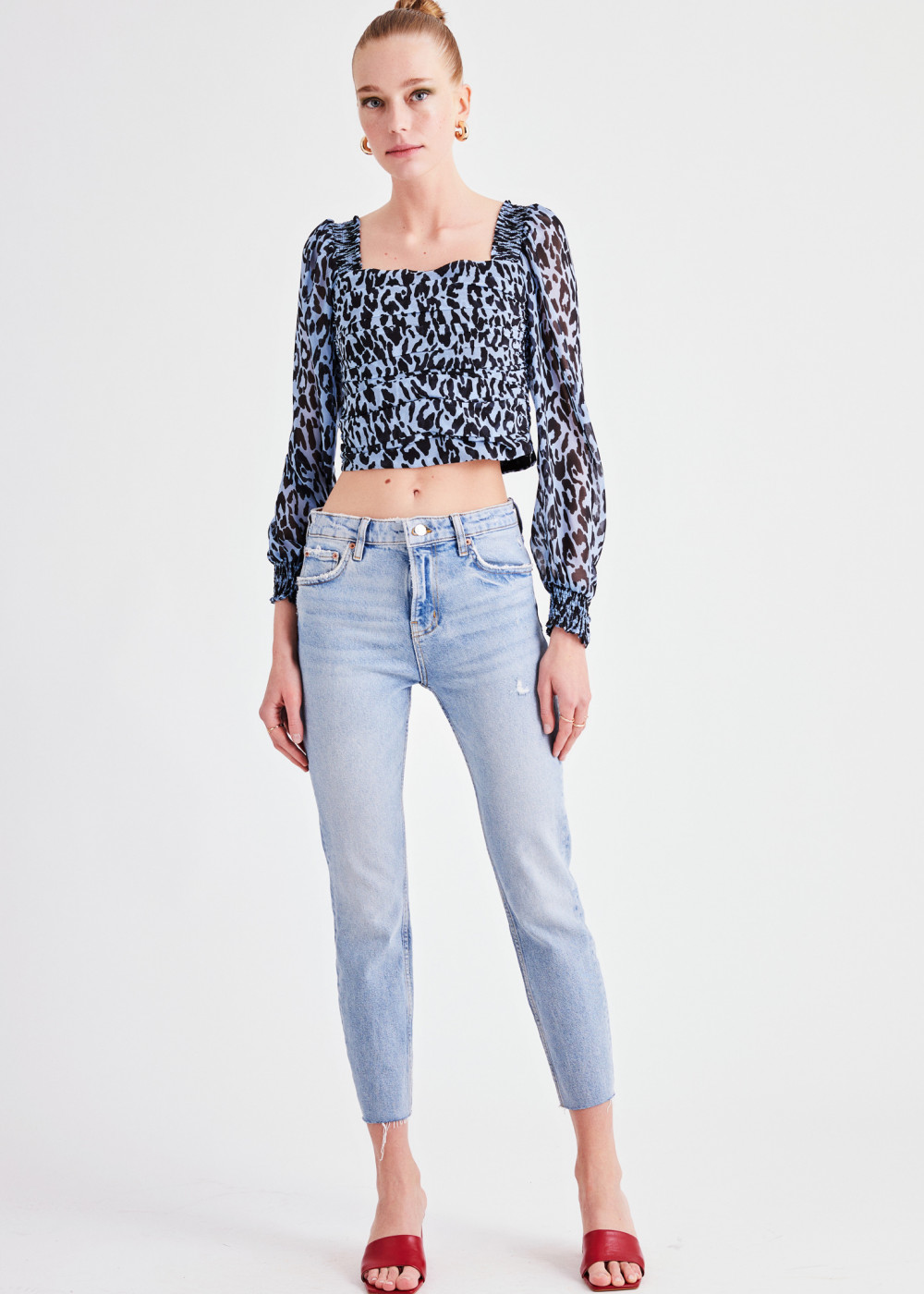 Leopar Desenli Crop Top 