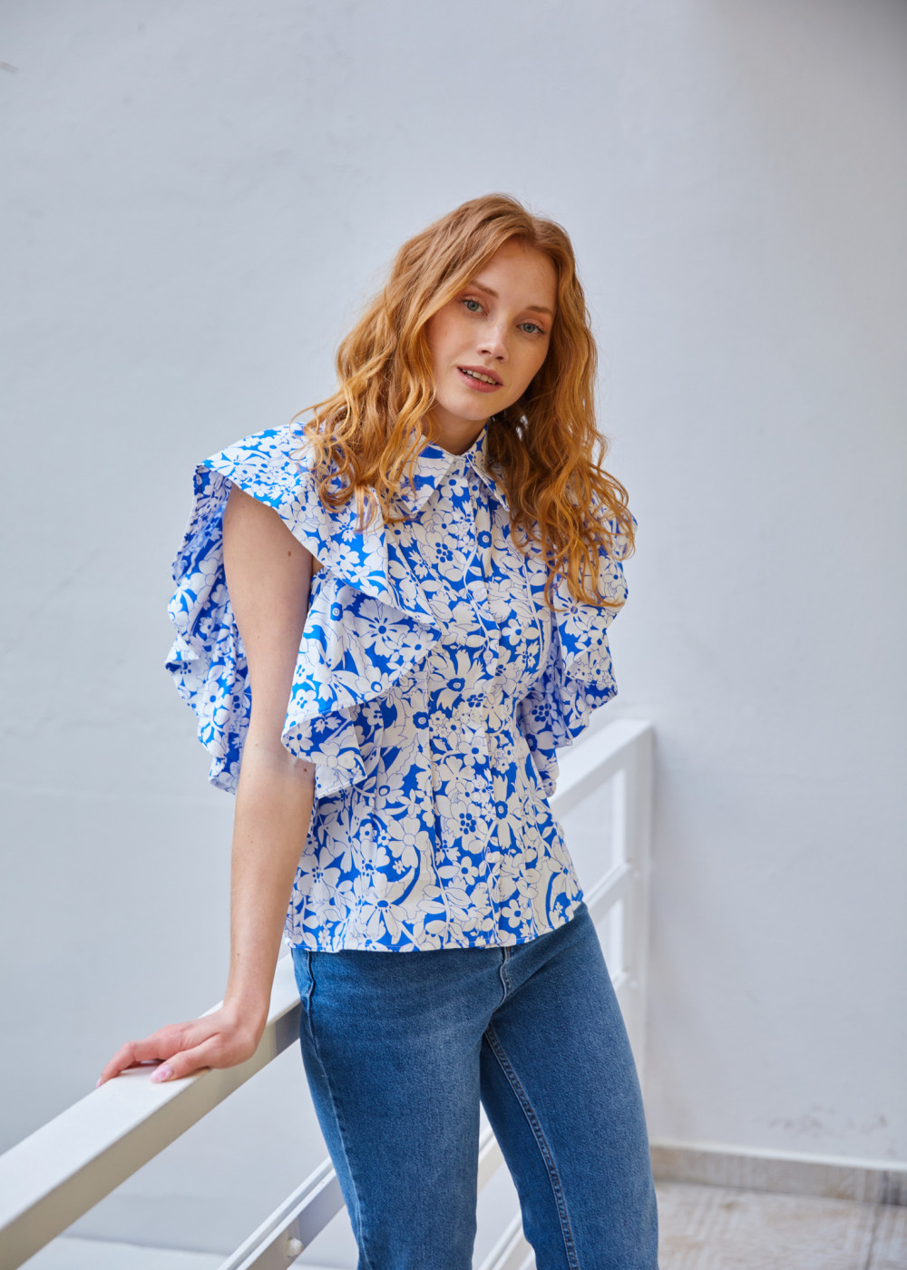 Patterned Poplin Top Patterned Poplin Top
