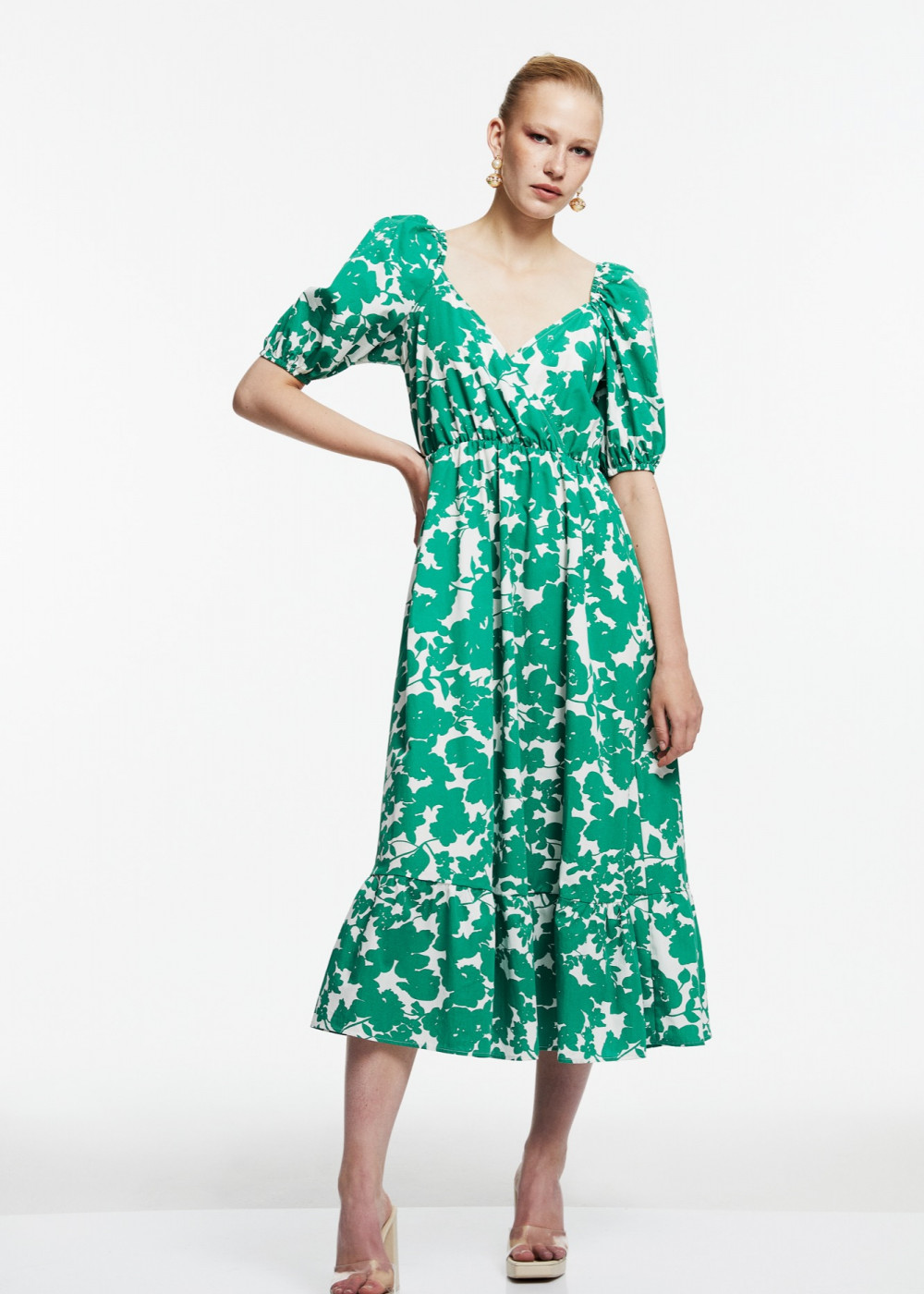 Balloon Sleeve Midi Dress Balloon Sleeve Midi Dress