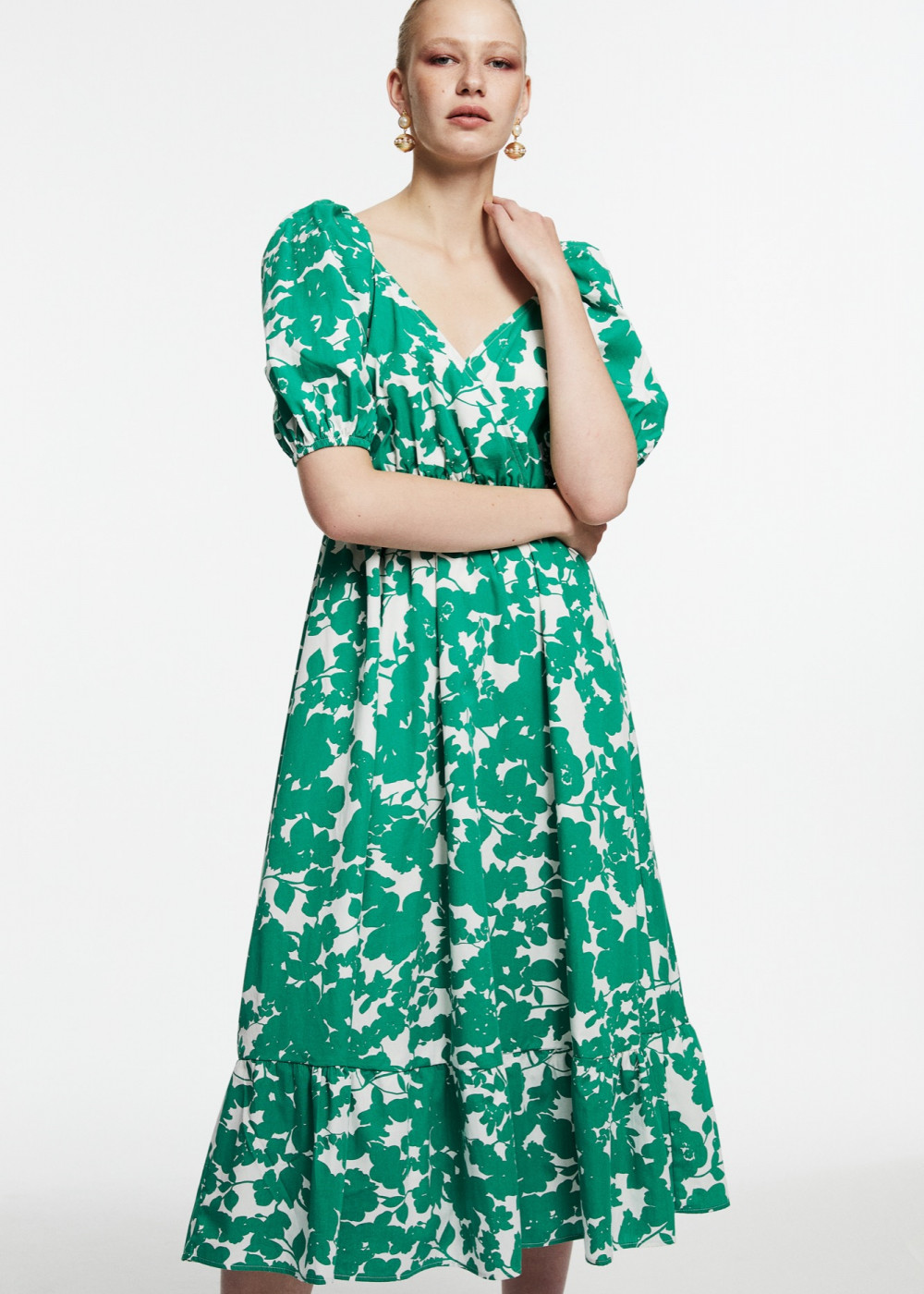 Balloon Sleeve Midi Dress Balloon Sleeve Midi Dress