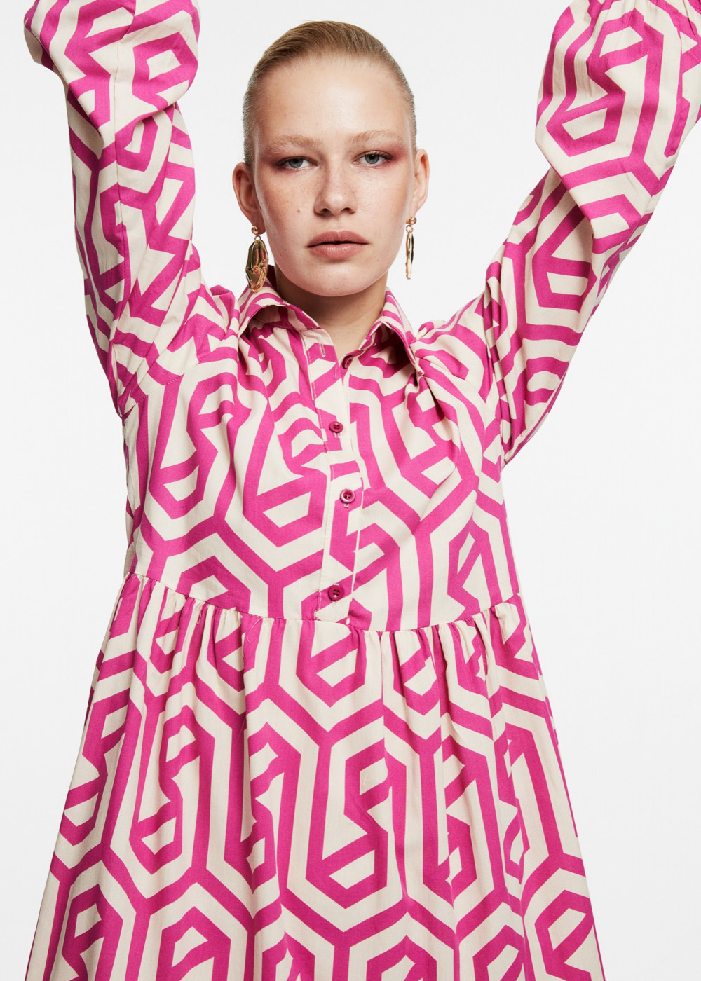 Patterned Shirt Dress Patterned Shirt Dress