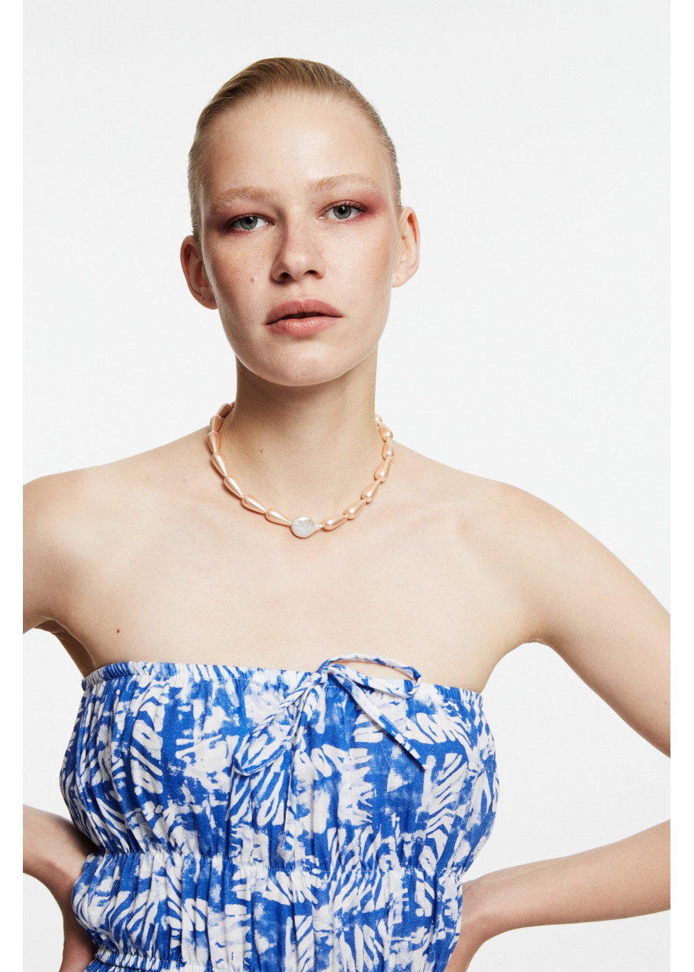 Decolleted Lınen Mıdı Dress