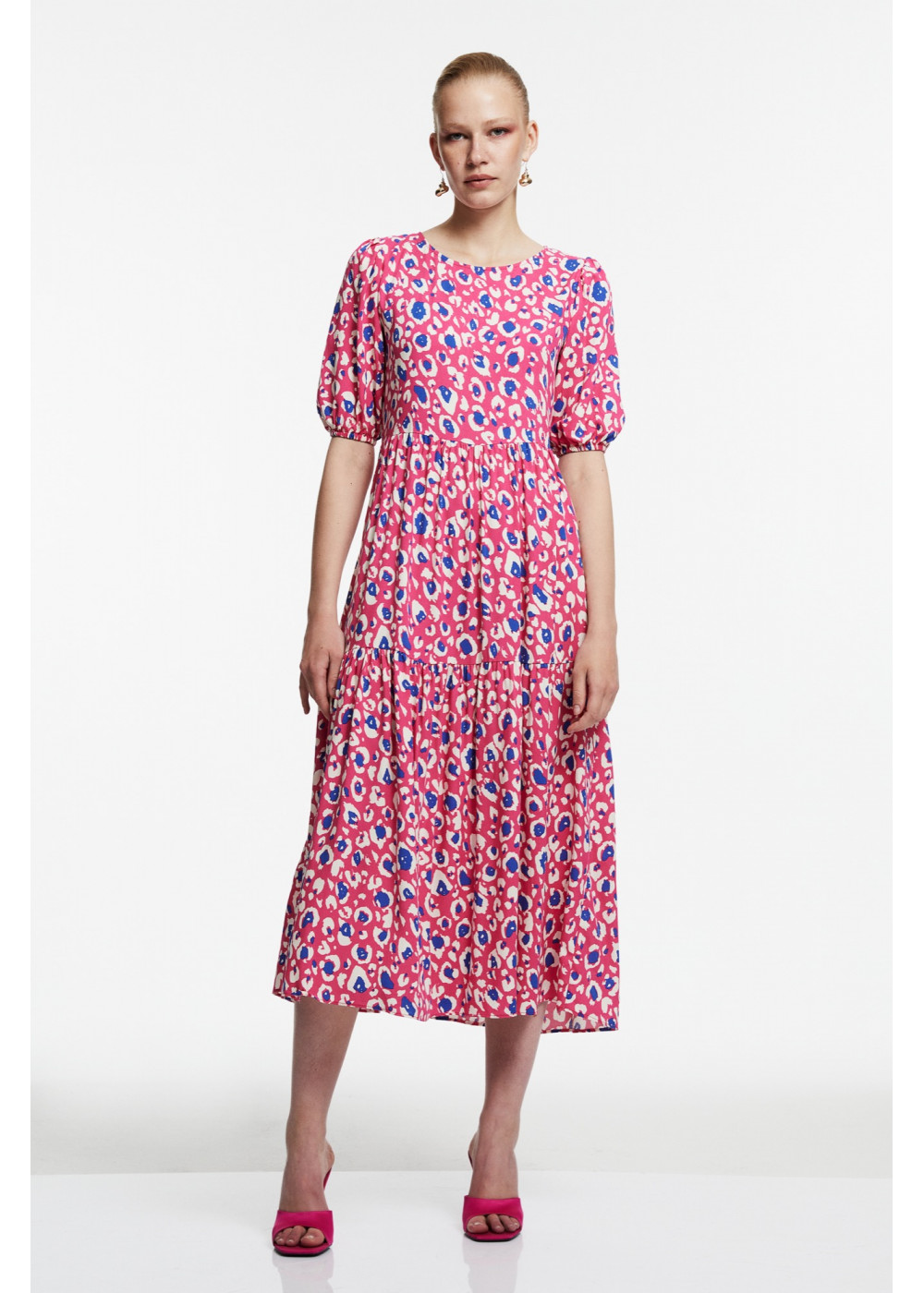 Leopard Patterned Midi Dress